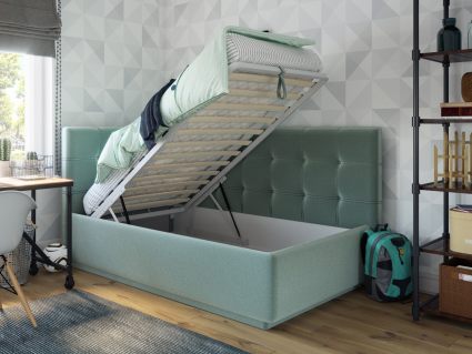 Кровать Nuvola Sabina угловая Velutto 22 (с подъемным механизмом) 200х200