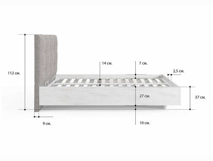 Кровать Сонум Victoria Ясмунд + Кашемир Бежевый (с подъемным механизмом) 80х190