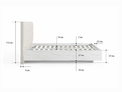 Кровать Сонум Vena Ясень Ориноко + Рогожка Льняная 120х190