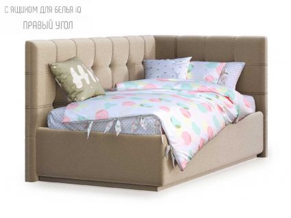 Кровать Nuvola Sabina угловая Velutto 22 (с подъемным механизмом) 200х200